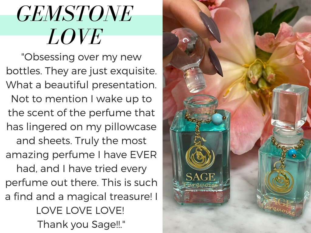 Turquoise Gemstone Perfume Oil Vanity Bottle by Sage Machado