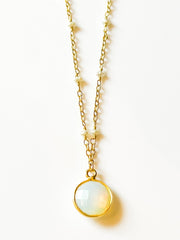 Peach Japanese Keshi Pearl Necklace on Gold Nautical Chain by Sage Mac –  The Sage Lifestyle