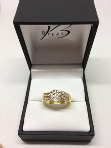 18ct Yellow Gold Channel Set Diamond Dress Ring