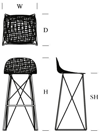 moooi carbon bar stool dimensions