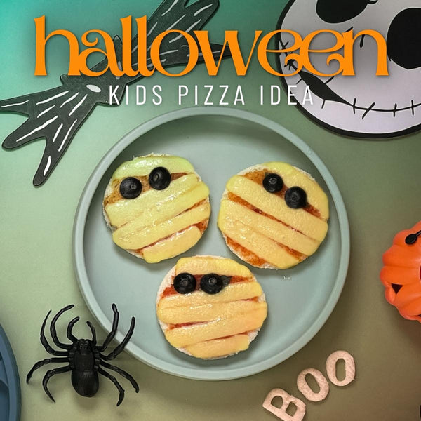 Idea de pizza de momia para niños espeluznantes de Halloween para niños