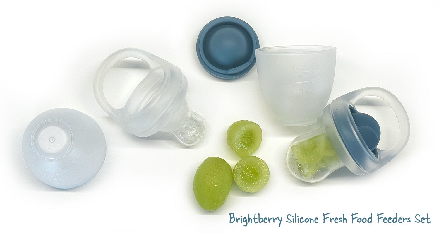 Juego de comederos de alimentos frescos de silicona Brightberry