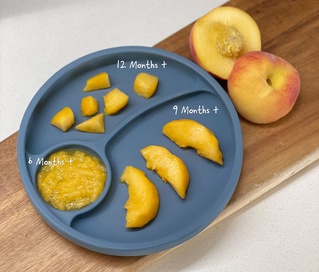 serving peach to babies how to cut fruit and when to start solid foods