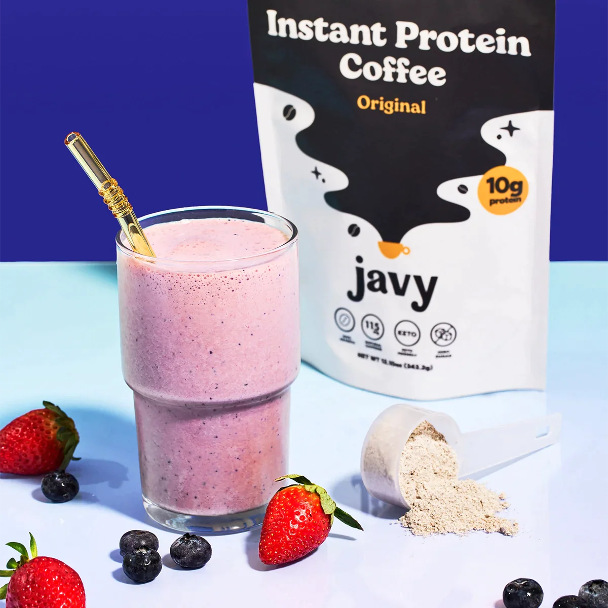 Javy Premium Instant Coffee - Protein Coffee - Protein Shake, Iced Coffee,  Protein Drinks, Delicious Keto Friendly and Gluten Free, 24 Servings 