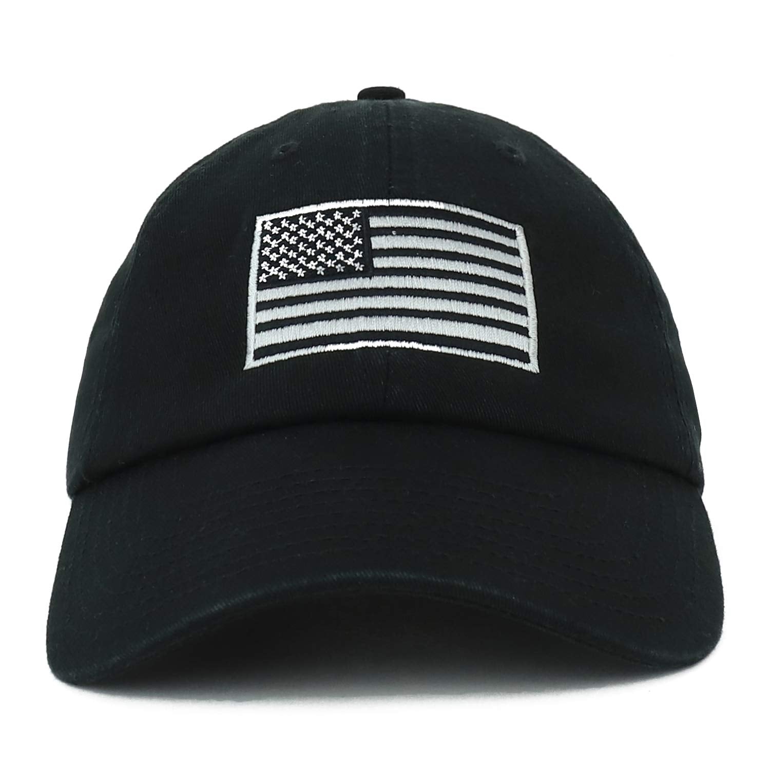 Armycrew Made in USA Grey American Flag Embroidered Soft Crown Cotton ...