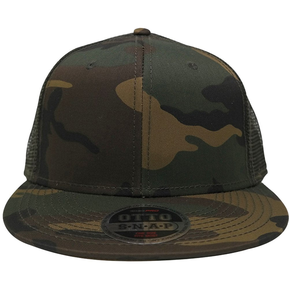 BHA Flat Bill Mesh Back Camo with Orange Patch Cap BHA0014 – Big