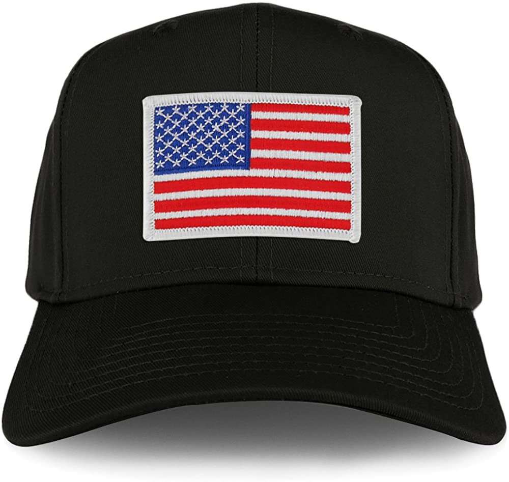 Armycrew XXL Oversize White USA American Flag Patch Solid Baseball Cap ...