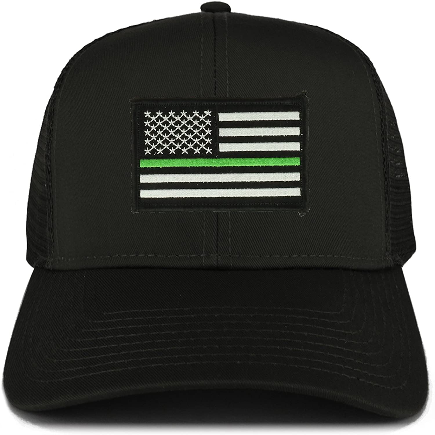 offentliggøre Forkludret Lære udenad Armycrew Thin Green Line USA Flag Embroidered Patch Snapback Mesh Truc -  Armycrew.com