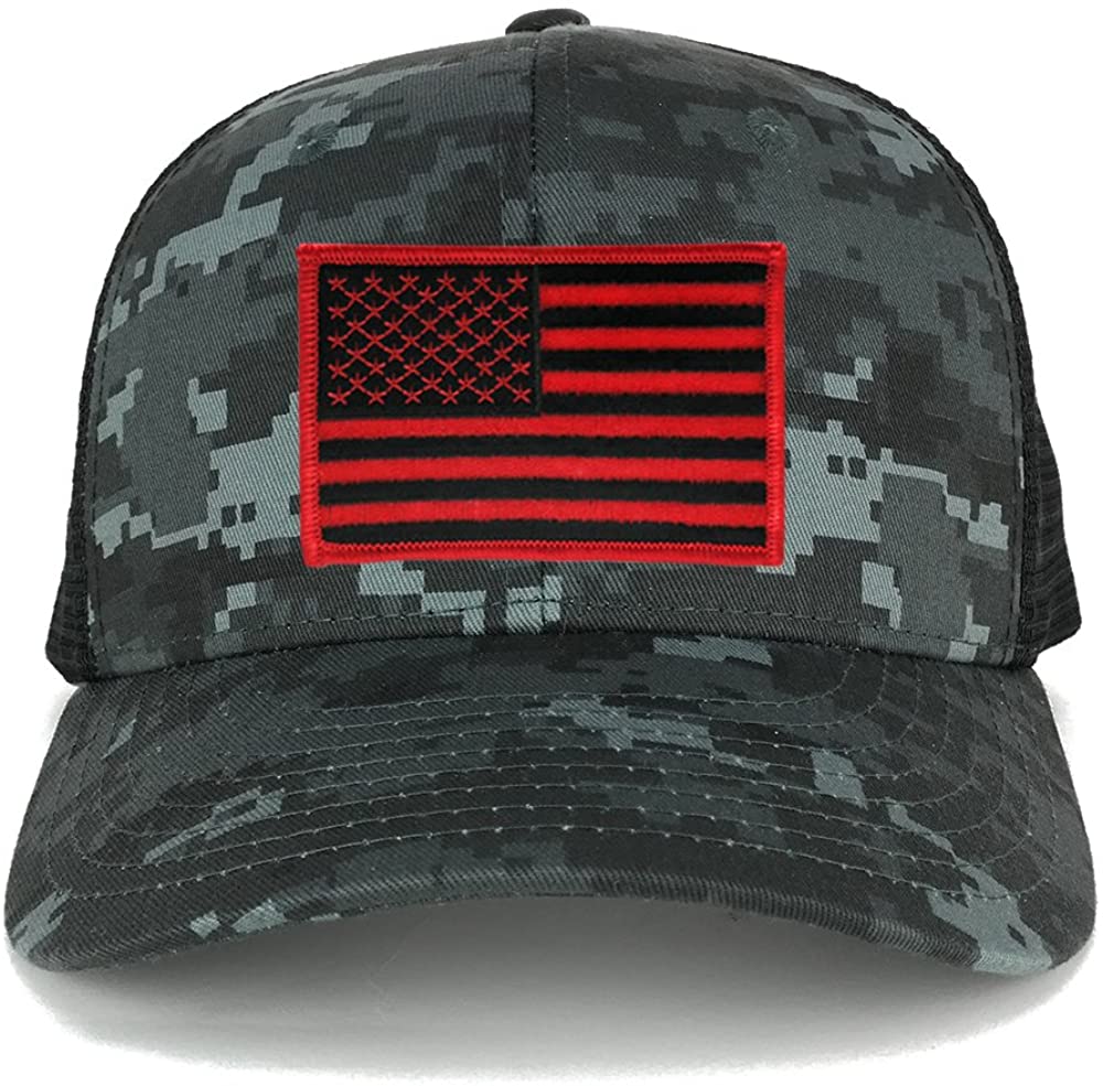 Cap Adjustable Camo Patch American Trucker Iron Embroidered on Flag US