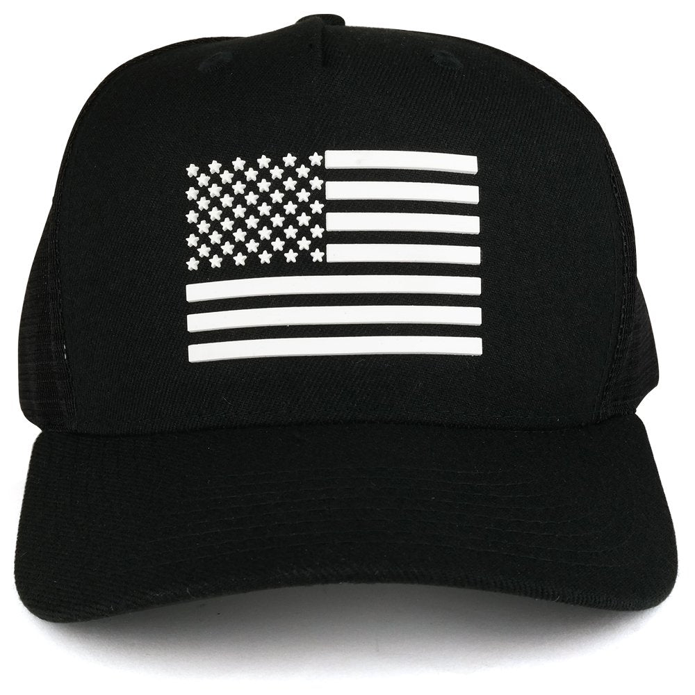 All Mesh Black American Flag Cap Structured