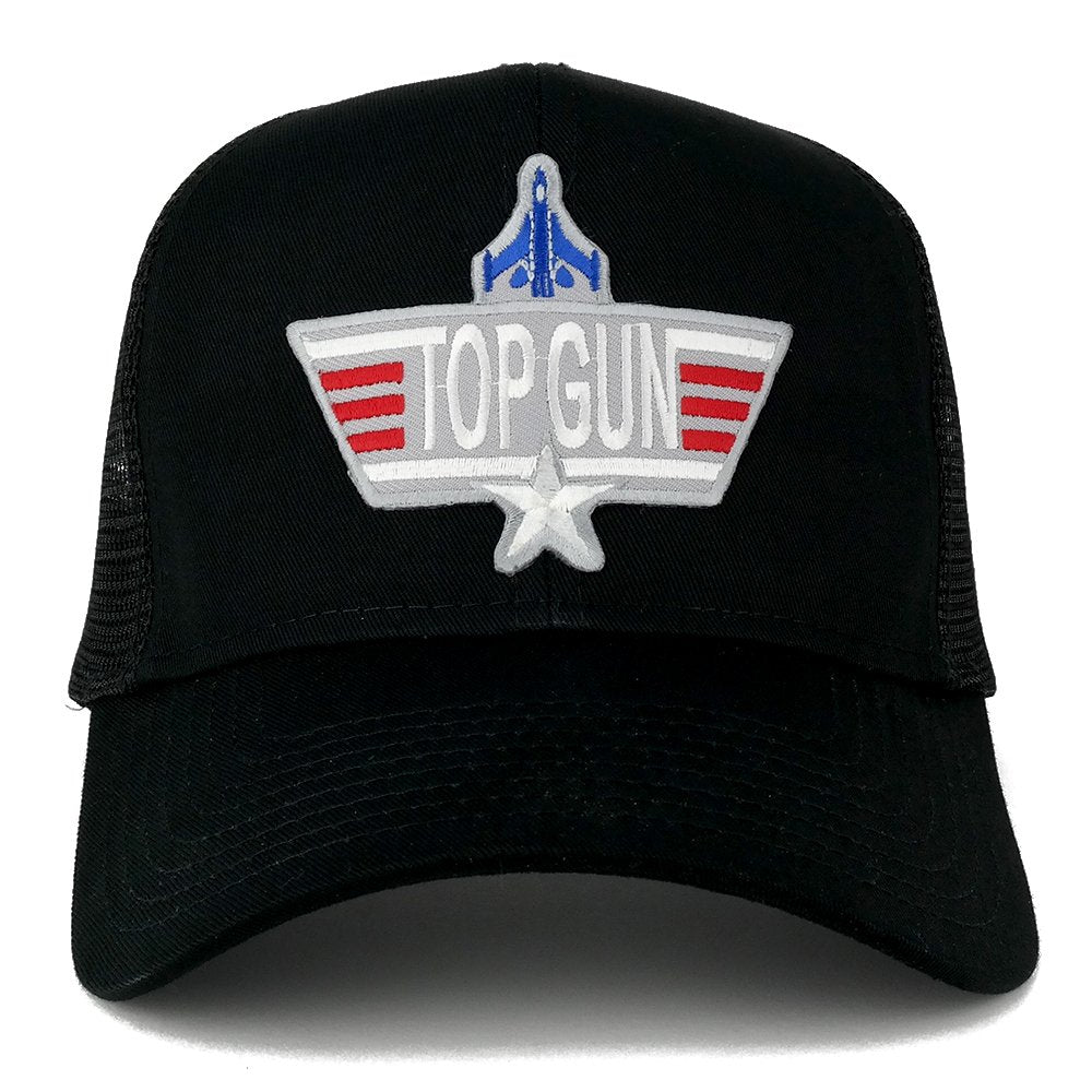 US Navy TOP Gun Patch Snapback Cap Trucker Mesh