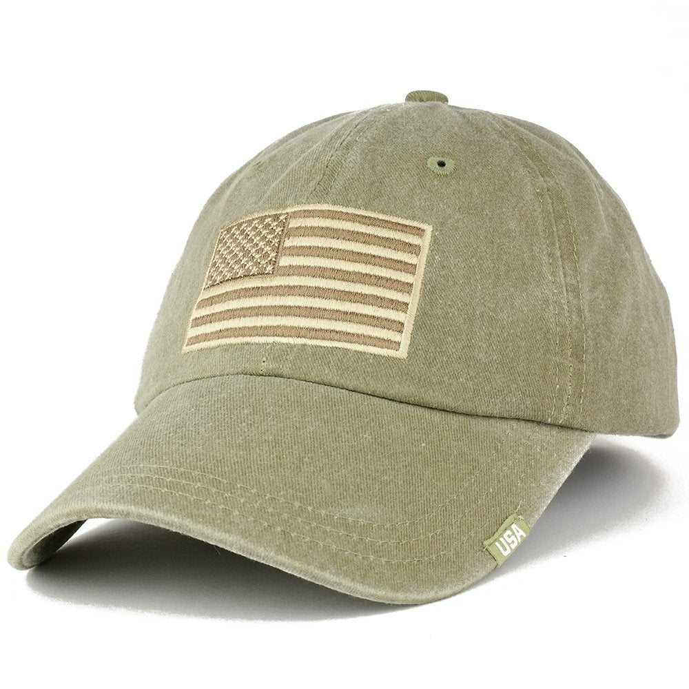 Decky Low Profile US American Flag Patch Camo Cap - PKD - Yellow