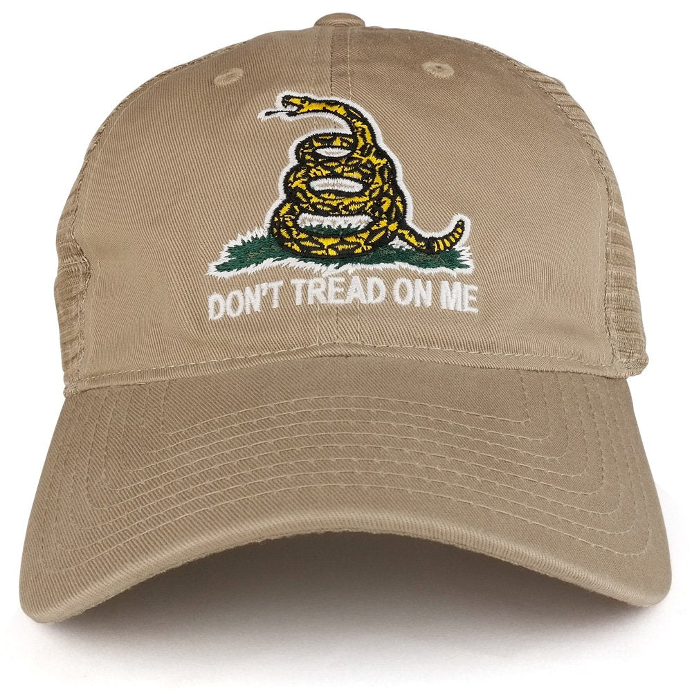 Gadsden Don't Tread On Me Flag Trucker Hat Black