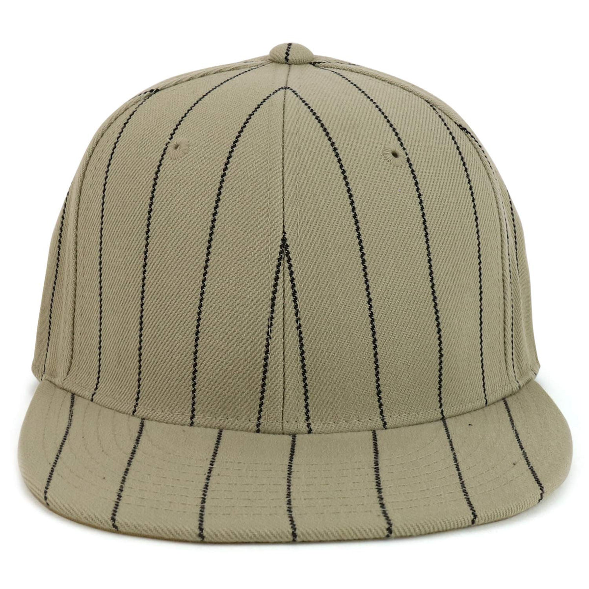 Armycrew Pin Striped Structured Flatbill Fitted Baseball Cap - White - 7