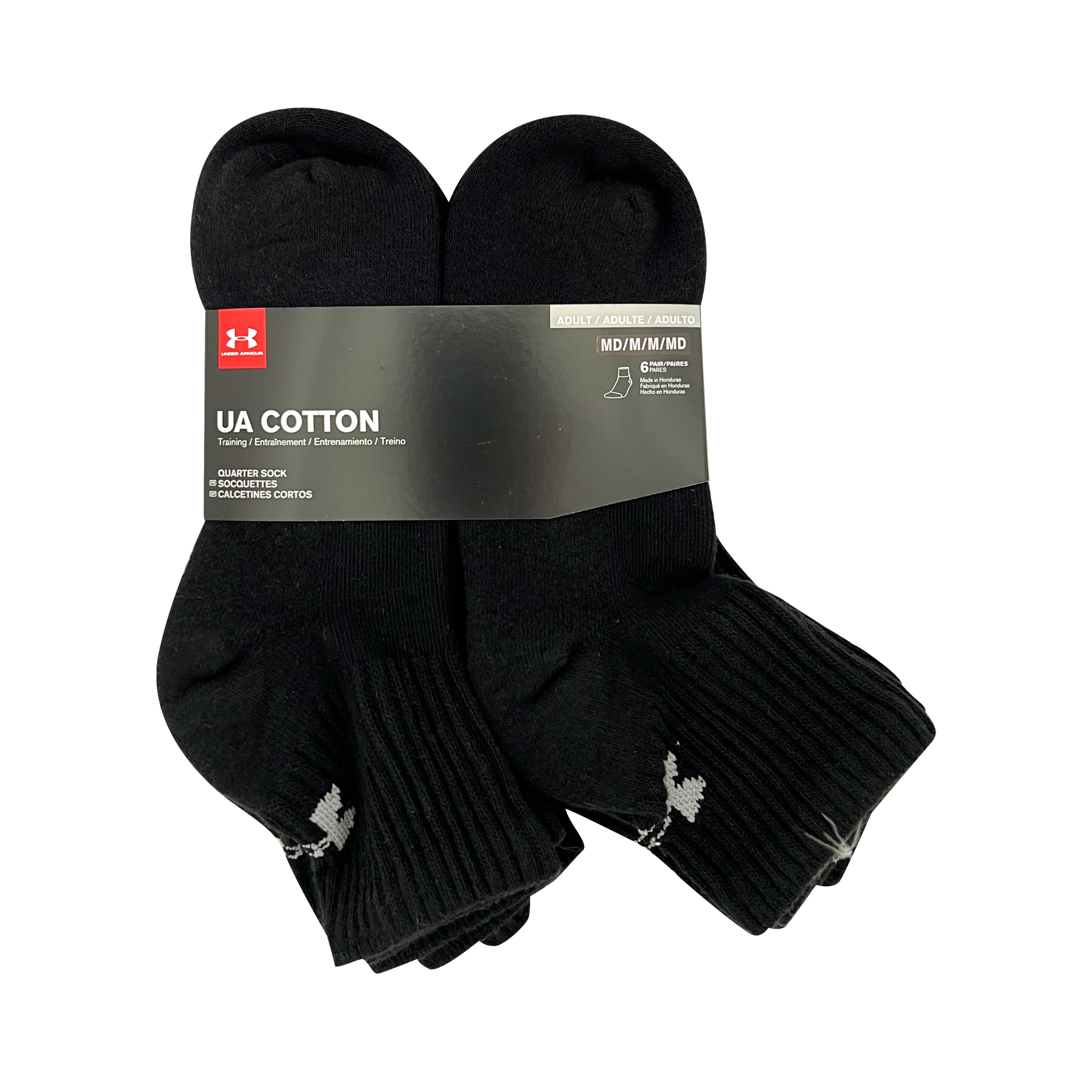 Under Armour Cotton Quarter Socks 6pair Black -
