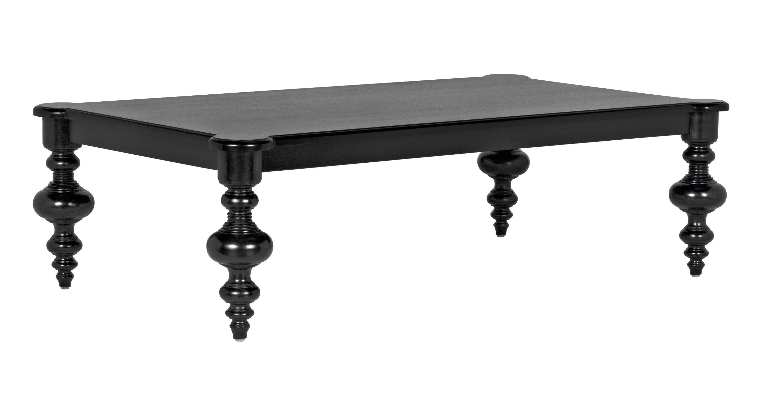 Exquisite Graff Coffee Table in Hand Rubbed Black Finish