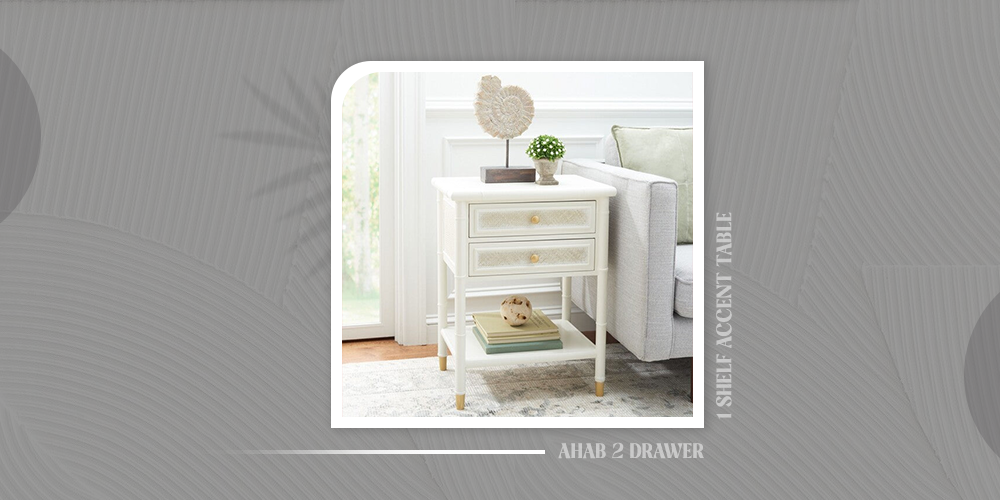 Ahab 2 Drawer 1 Shelf Accent Table