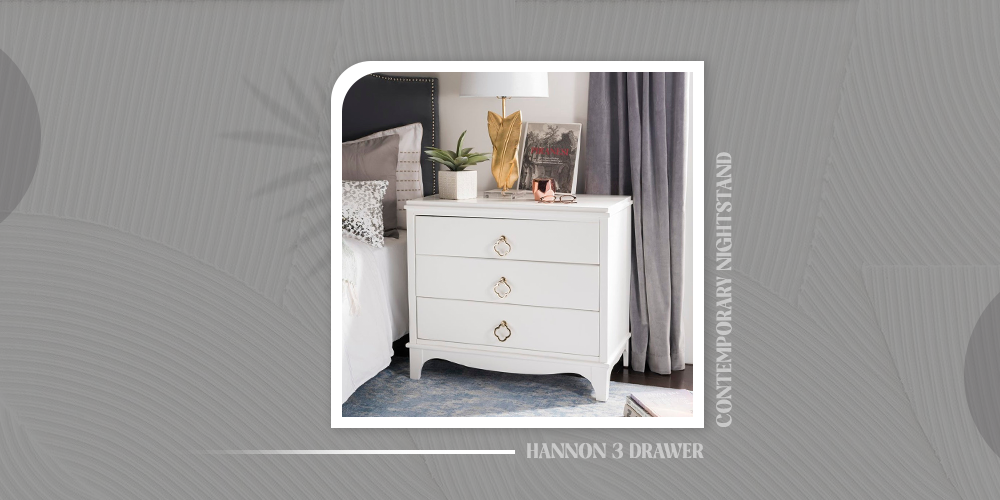 Hannon 3 Drawer Contemporary Nightstand