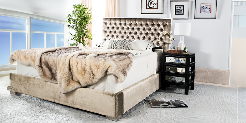 Chester Tufted Velvet King Bed