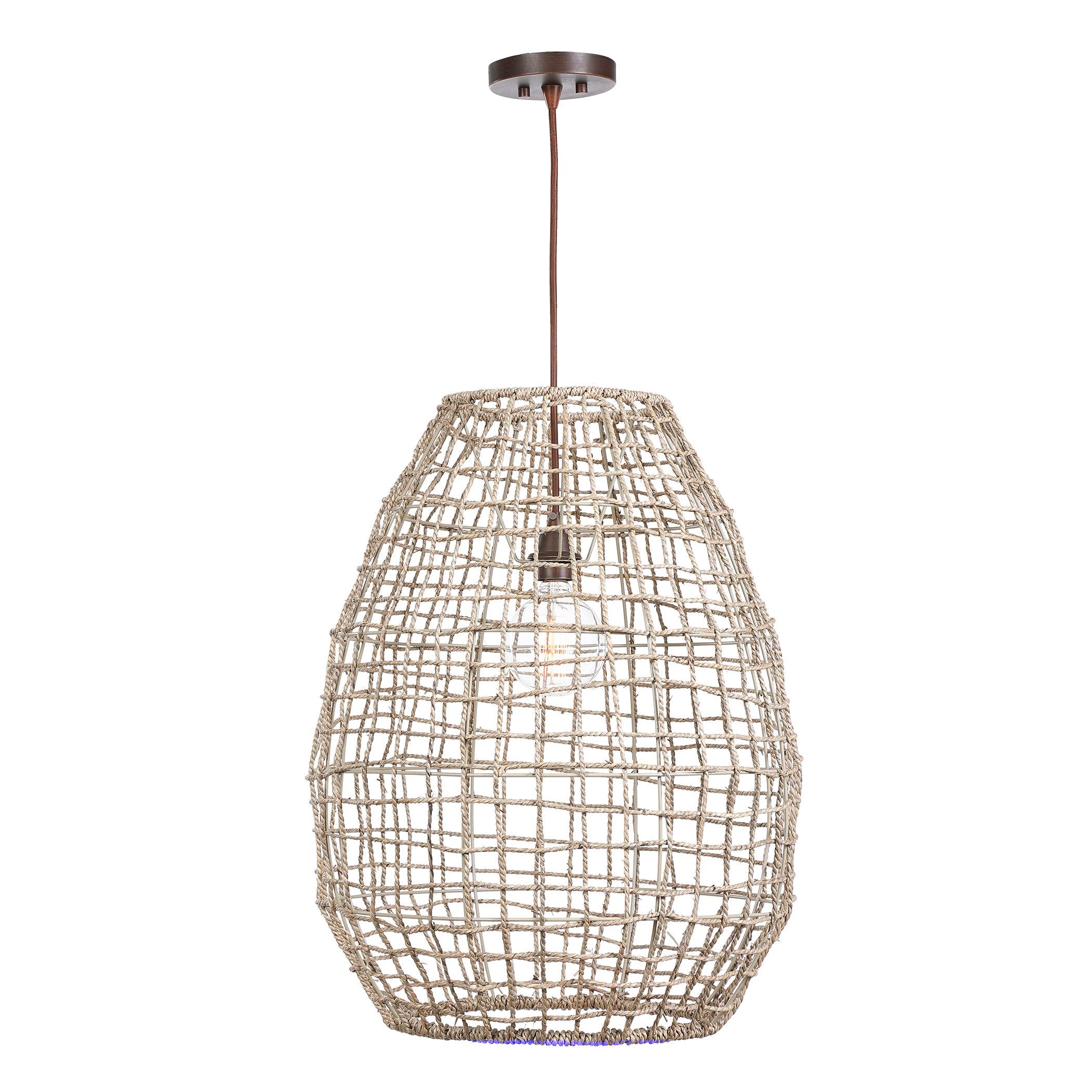 1 - Light Pendant with Cross Weave Design