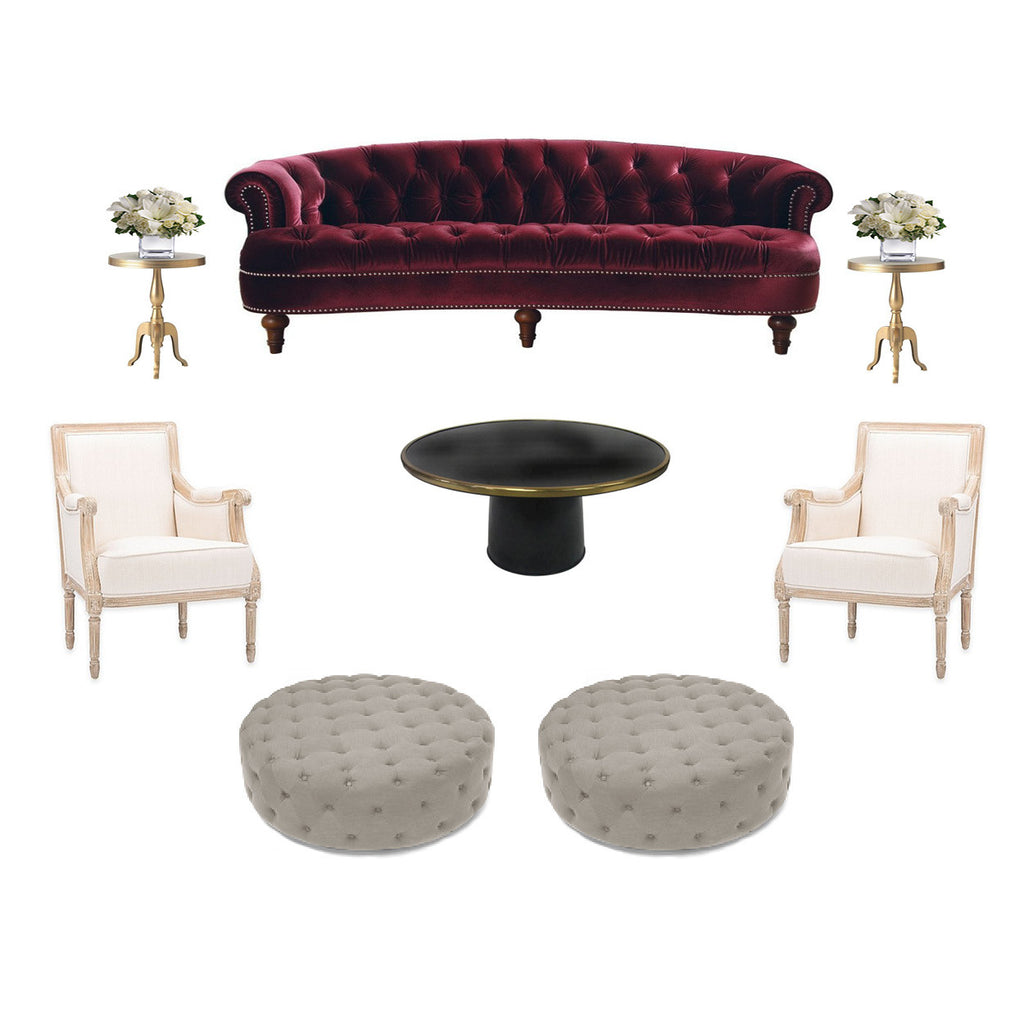 Rosa Luxe Sofa Rental In New York Two Of A Kind Furniture Rentals
