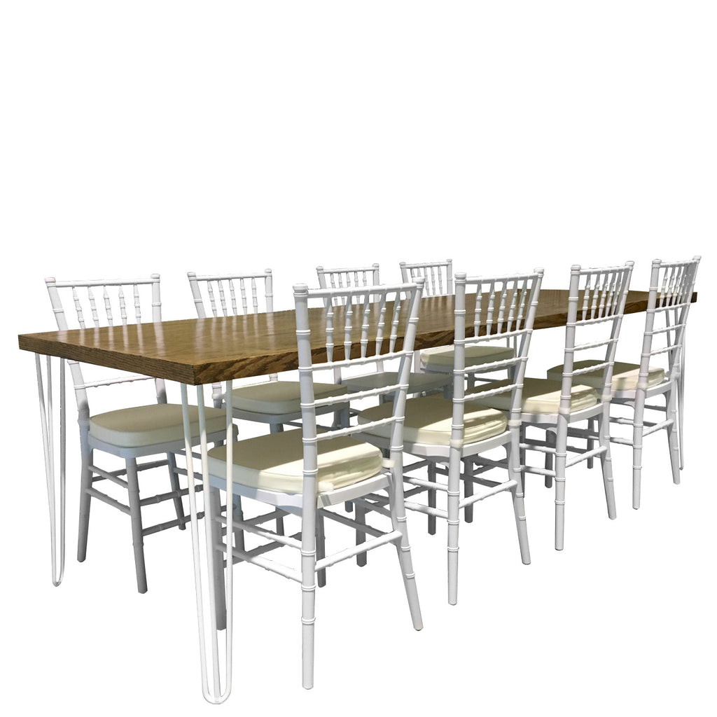 White Hairpin Dining Table Two Of A Kind Furniture Rentals