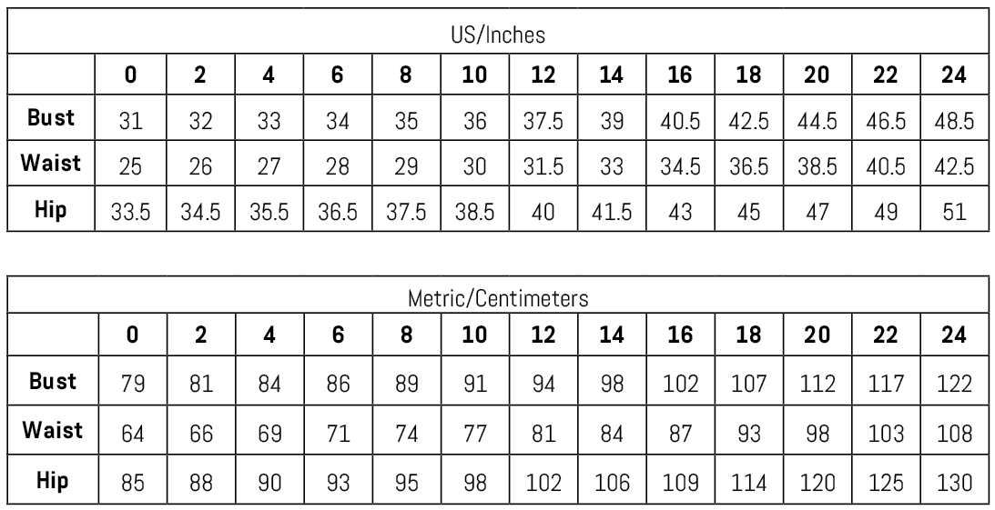 MATCHA SIZING CHART – Pattern Scissors Frock