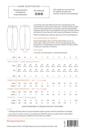 LUNA PANTS • Made By Rae Independent Patterns • Indie Patterns ...