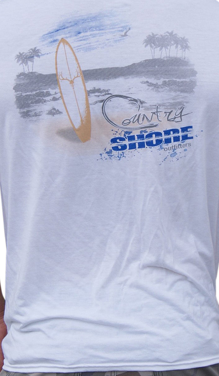 Country Shore Beach White Soft Performance T-Shirt