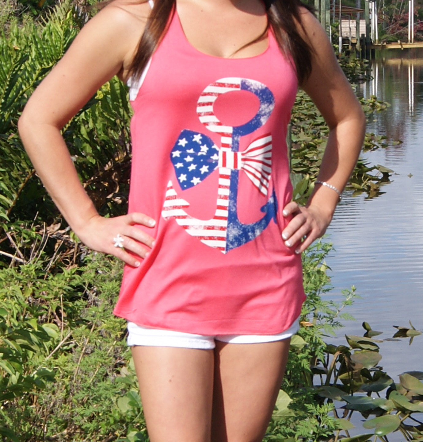 American Flag Anchor Tank Top | Country Shore