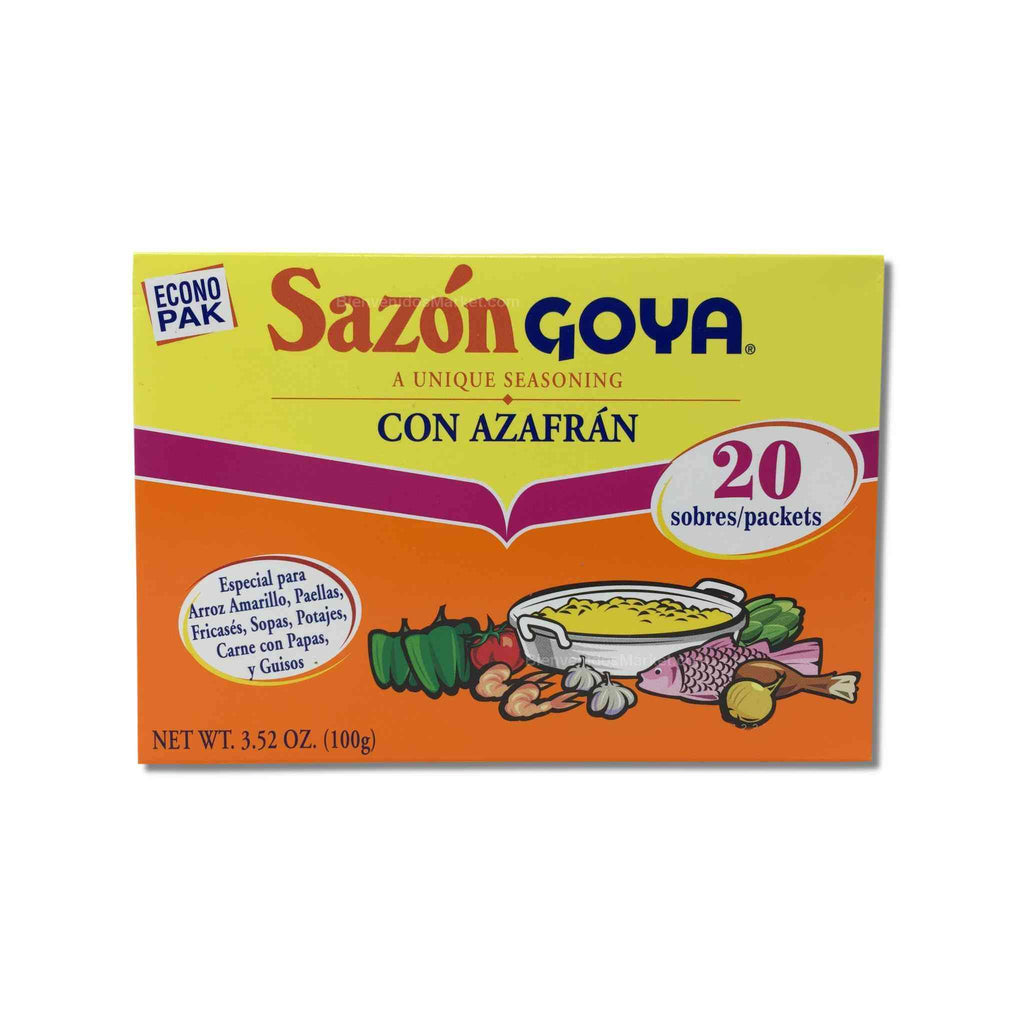 20pck Econo Pak Sazon Azafran Goya 100g – Bienvenidos Latin Market