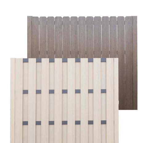 composite fencing - white and brown