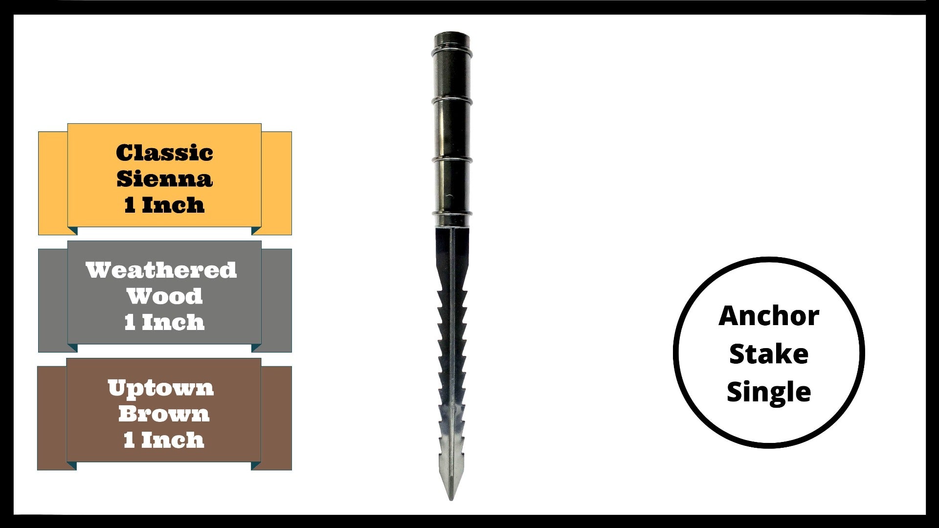 Anchor Stake – 1” Replacement (Single-Black)