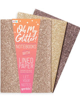 ooly Oh My Glitter! Notebooks: Gold & Bronze - Set of 3