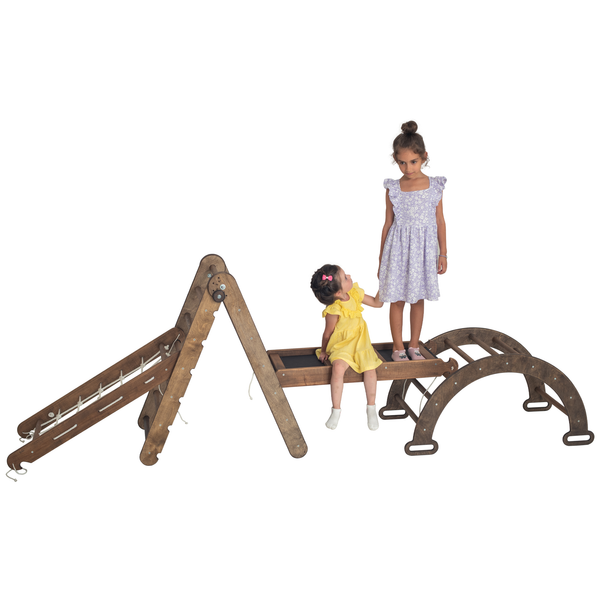 3in1 Montessori Climbing Frame Set: Triangle Ladder + Arch/Rocker Bala –  Little Wonder & Co