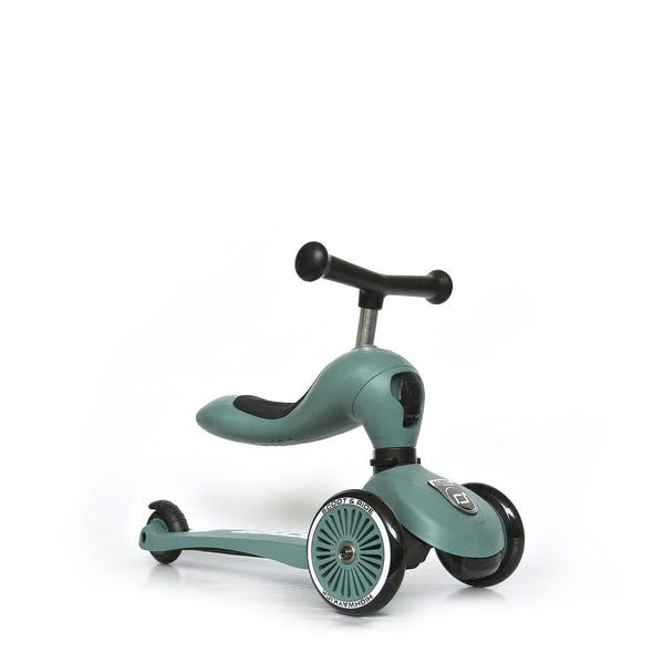 Scoot & Ride Highwaykick 1 Children Adjustable Seated or Standing 2-in-1  Scooter, Ash 