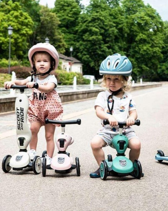 Scoot & Ride - Highwaykick 1 Children Adjustable Seated or Standing 2-in-1  Scooter Including Safety Pad for Tip Prevention - for Ages 1-5