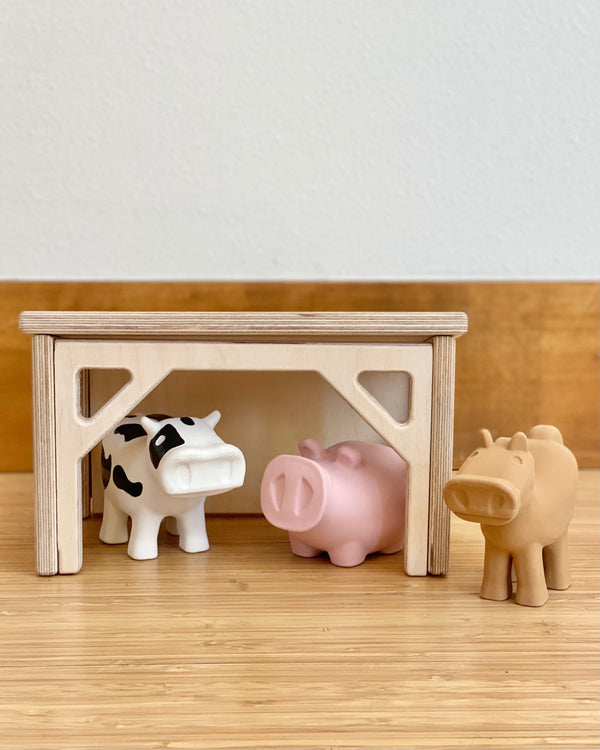 Farm Animal Toy Set, Barnyard Animals, Natural Wood Toy, Kids Toys