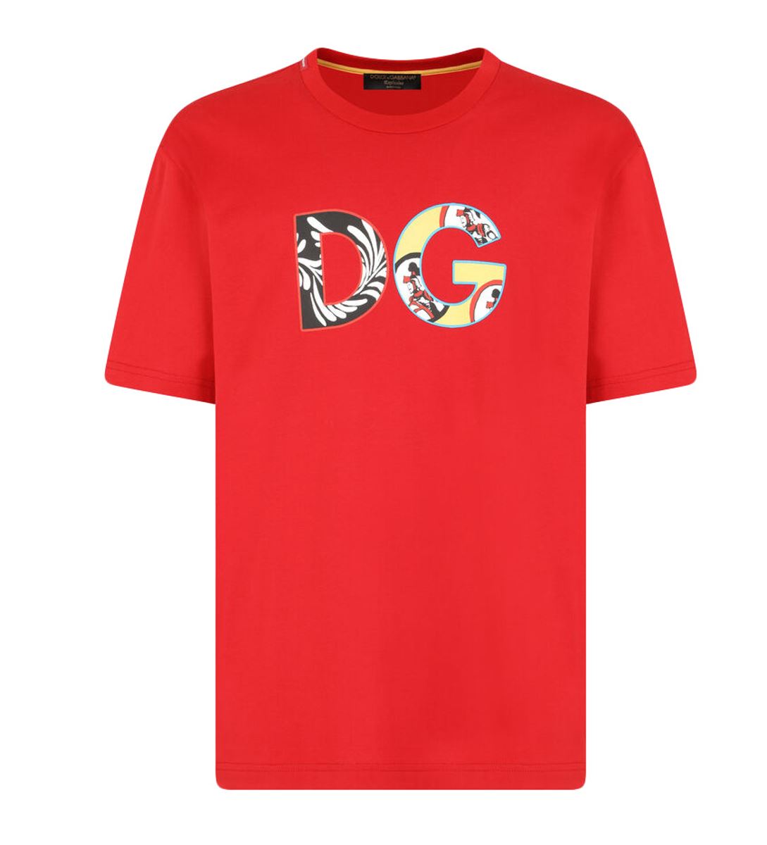 Jersey jogging pants with DG logo band in Red for