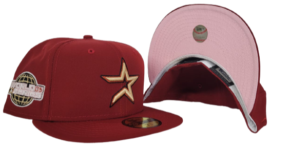 Houston Astros Brick Red Pink Bottom 2005 World Series New Era 59Fifty Fitted