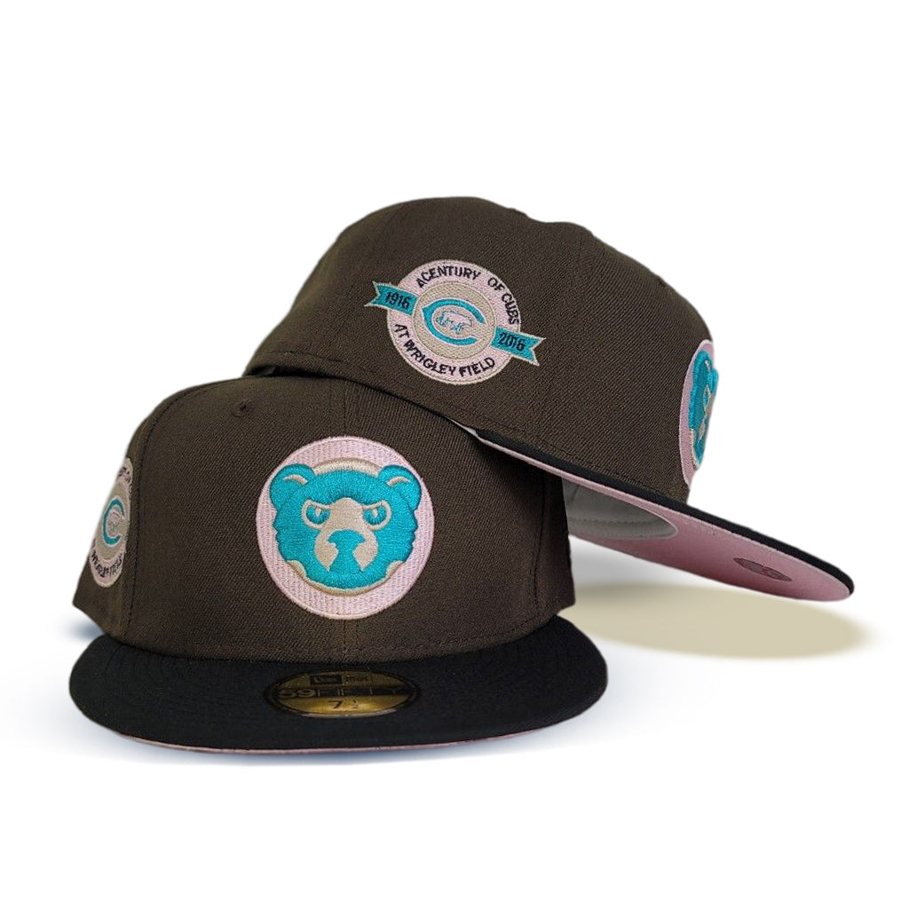 Chicago Cubs Teal & Pink 1916-2016 Wrigley Field 59FIFTY Fitted