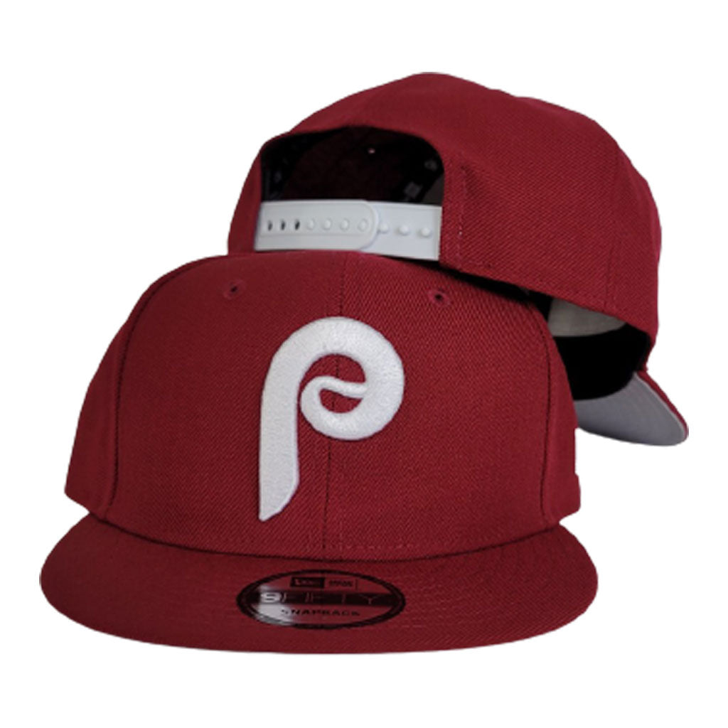 burgundy phillies snapback