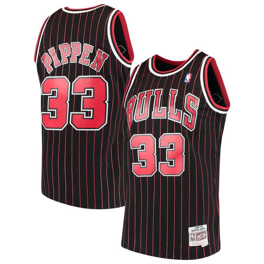 bulls black pinstripe jersey