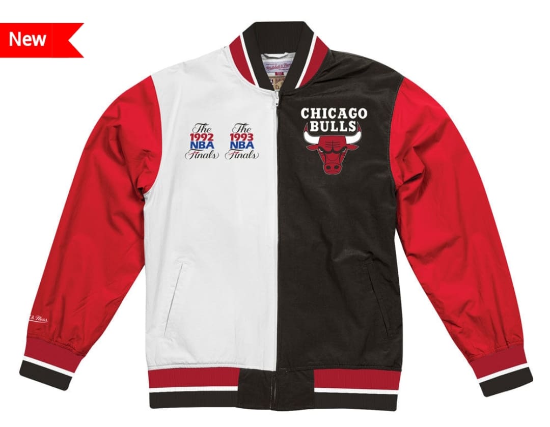 mitchell and ness bulls warm up jacket