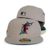 Cream Florida Marlins Teal Bottom 25th Anniversary Side Patch New Era 59Fifty Fitted