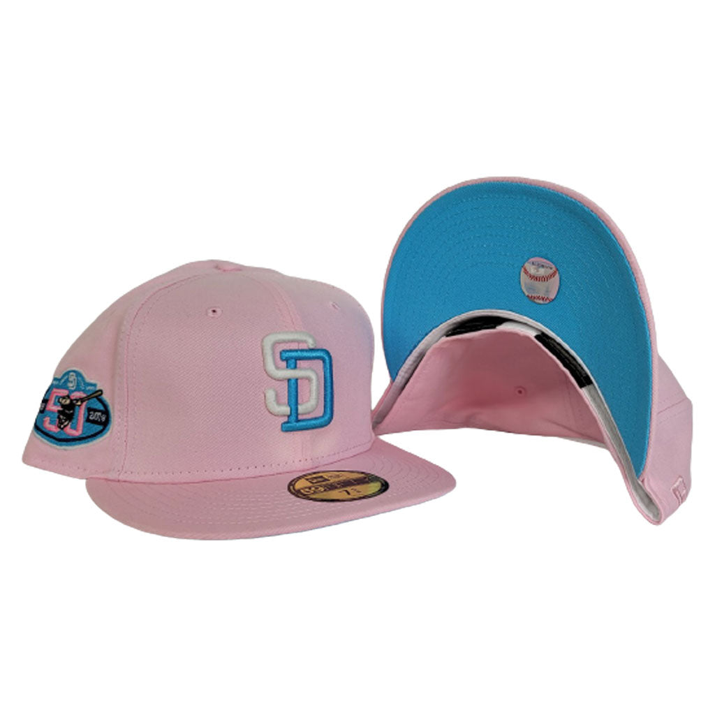 blue and pink padres hat