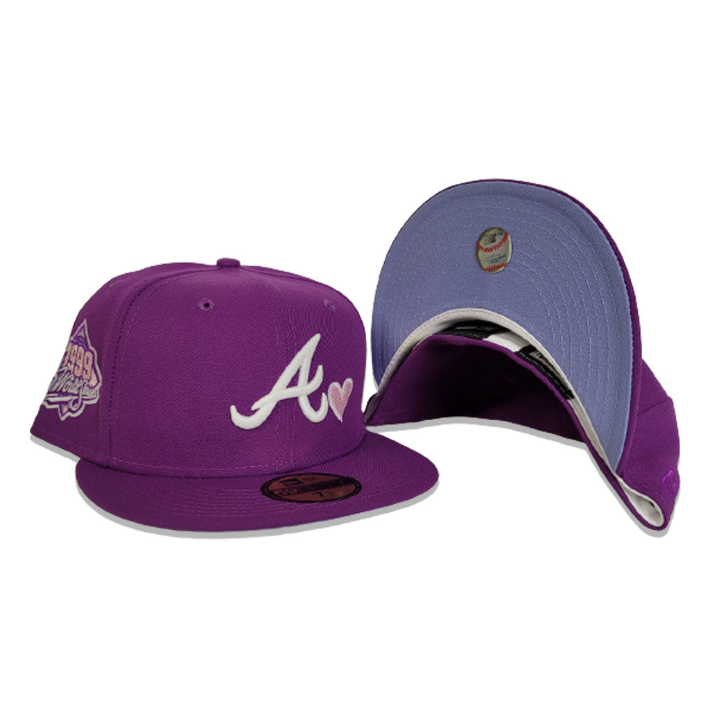 purple braves fitted hat