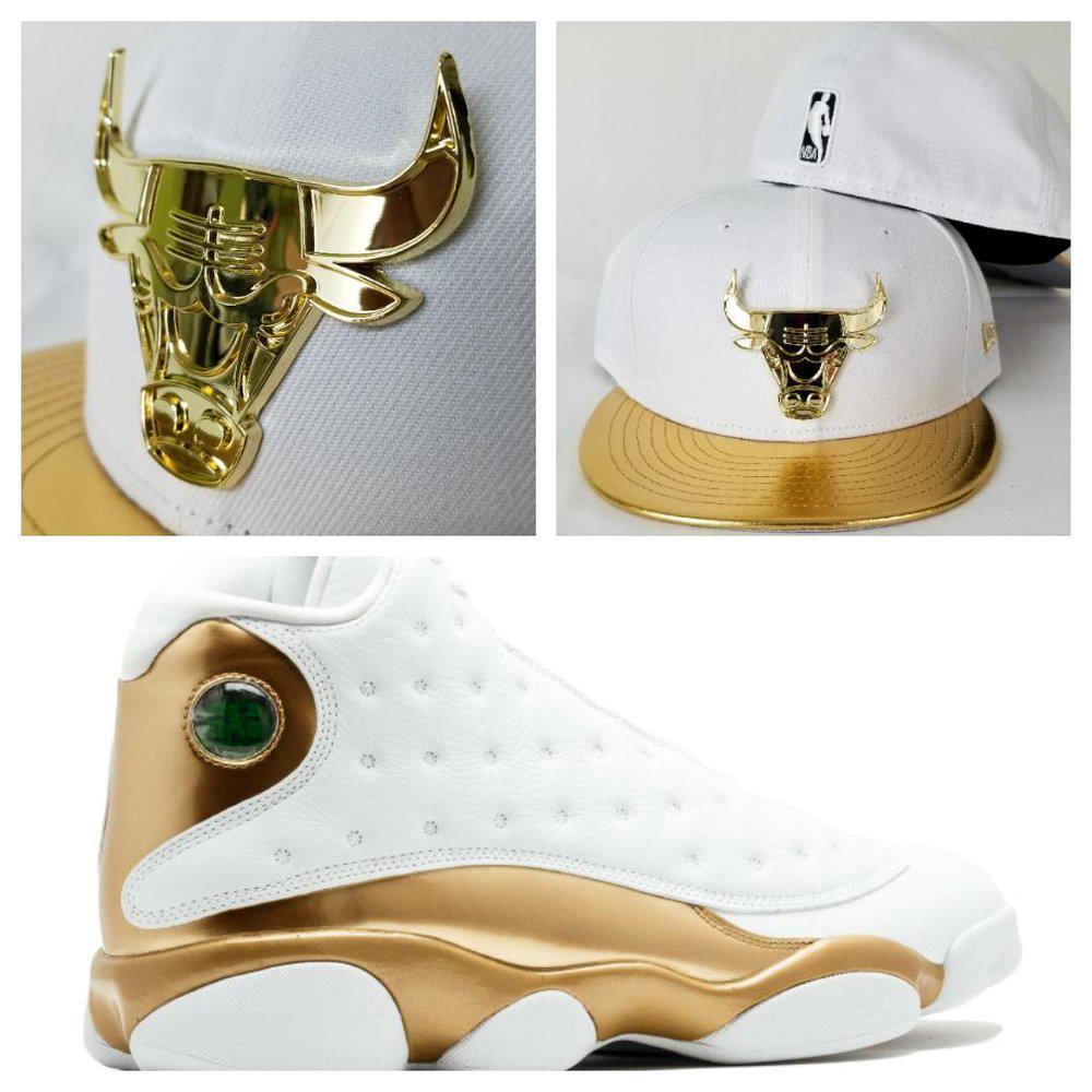 white and gold fitted hat