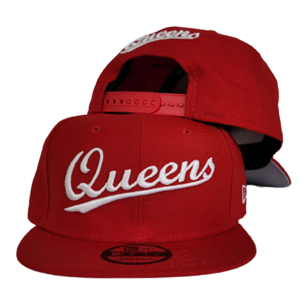 New Era 9fifty Red On White Queens Snapback Hat Exclusive Fitted Inc