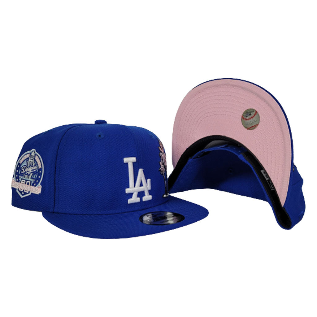 New Era Royal Los Angeles Dodgers Palm Tree Pink Bottom 60th Anniversa Exclusive Fitted Inc